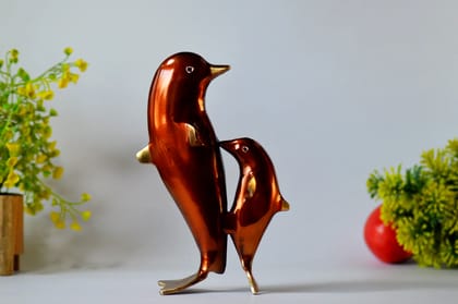 Brass Dolphin Fish Statue (Color - Golden, Size - 8H *5L*2.5B) by Snova Enterprises