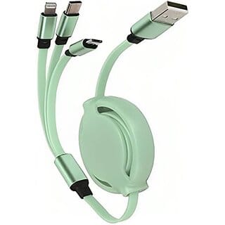 Green 3A Multi Pin Cable 1.2 Meter 1 m Power Sharing Cable (Compatible with all devices, Green)