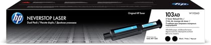HP 103AD Dual Pack Black Original Neverstop Laser Toner Reload Kit, Black, 2,500 pages per kit- W1103AD