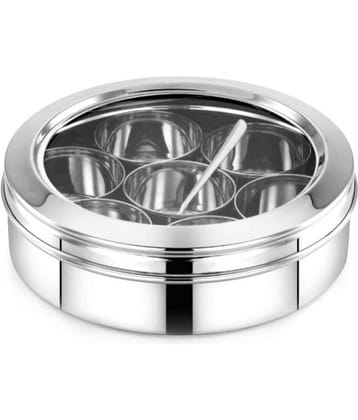 ATROCK Masala Box Steel Silver Spice Container ( Set of 1 )
