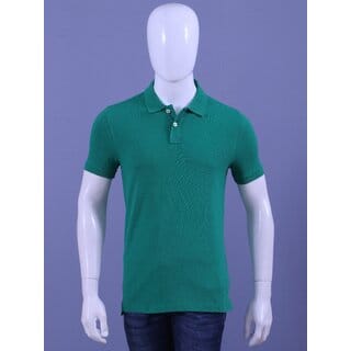 Red Line Mens Green Solid 100% Cotton Polo Collar T-Shirt Red Line Mens Green Solid 100% Cotton Polo Collar T-Shirt