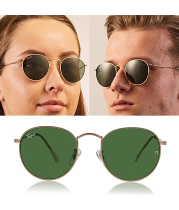 RESIST EYEWEAR Gold Round Sunglasses ( Pack of 1 )