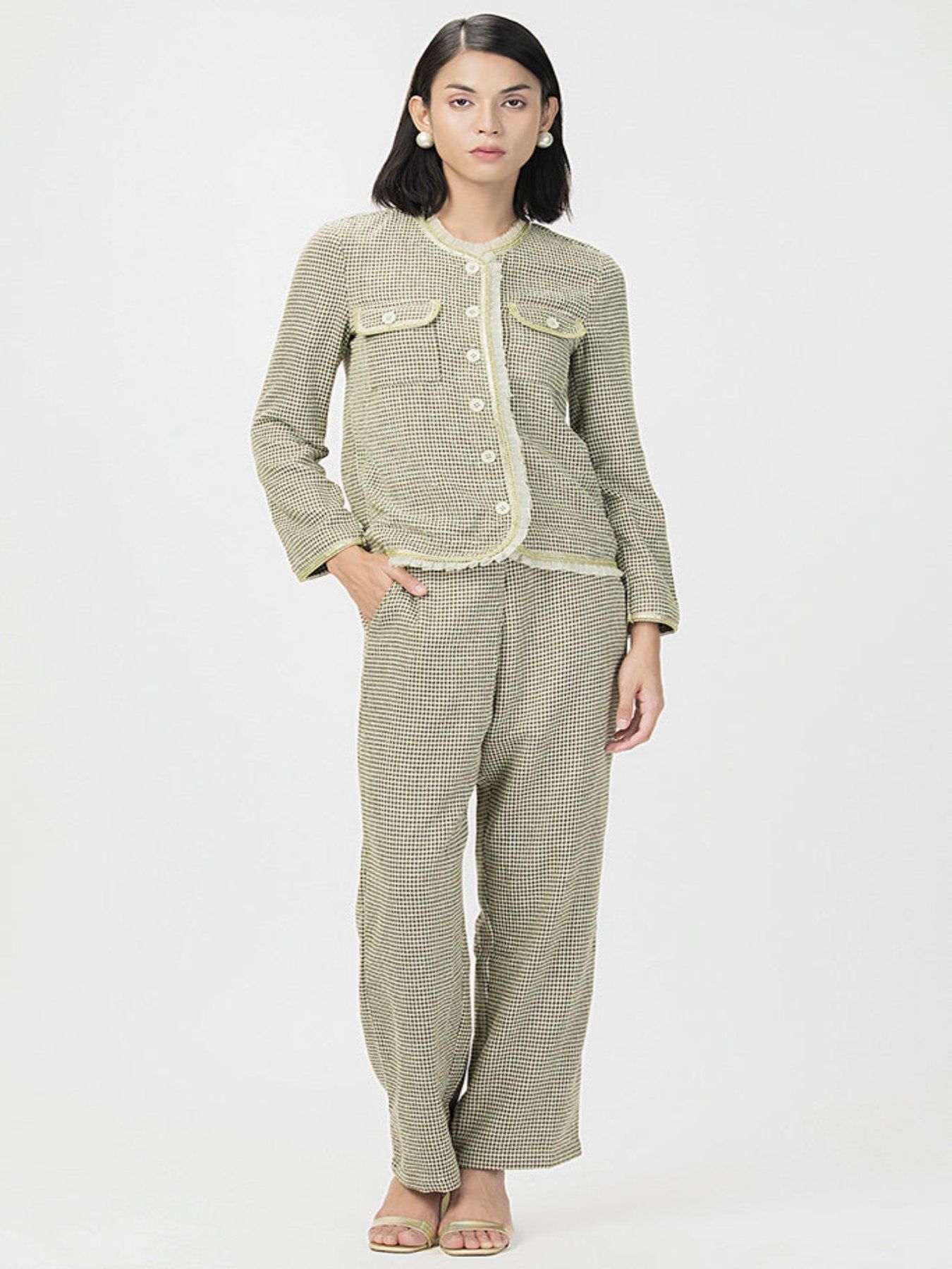 Winter Olive Tweed Set