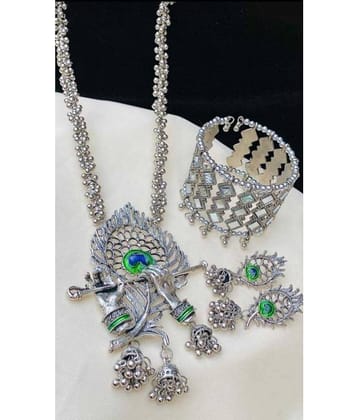 PUJVI - Silver Alloy Necklace Set ( Pack of 1 )