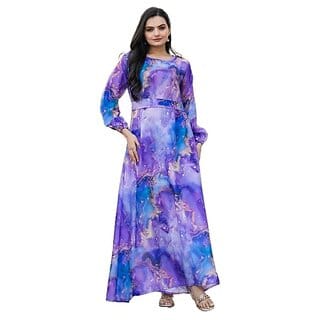 SARINKU Nida Fabric Gown for Women Stylish Western Gown Long Dress