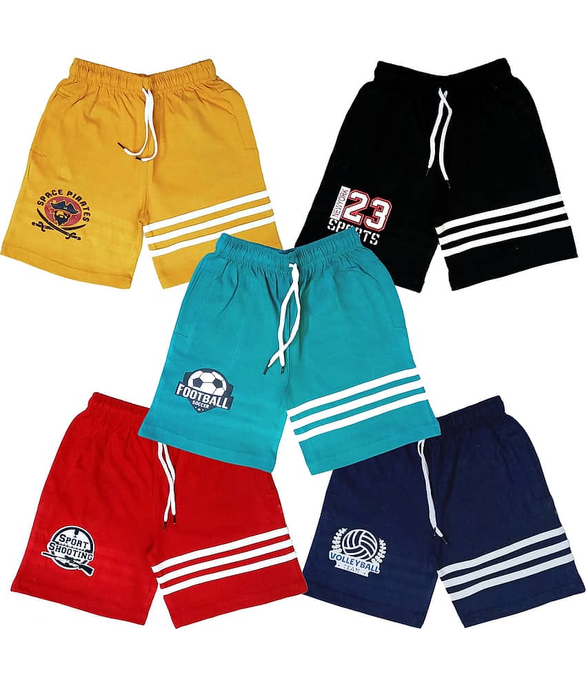 atlans Pack of 5 Cotton Blend Shorts For Boys ( Yellow )