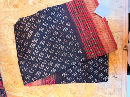 Pure Maheshwari saree bagru print
