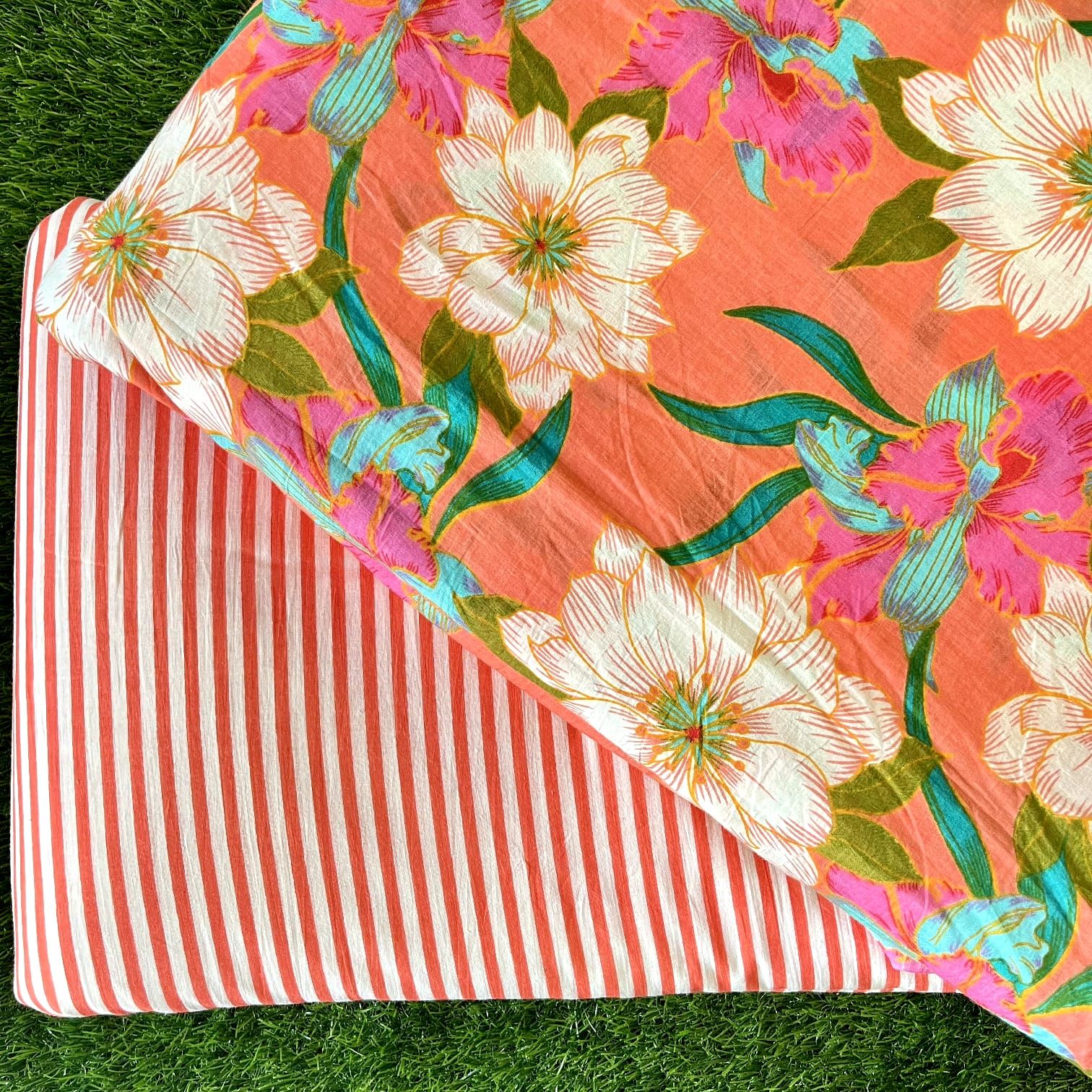 Pure cotton top and bottom set (2.5 mtr top, 2.5 mtr bottom)-As shown in picture / 2.5 mtr each / Pure cotton