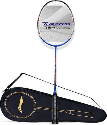 Li-Ning Turbo 99 Strung Carbon Fibre Badminton Racket With Free Full Cover (Blue / Black)