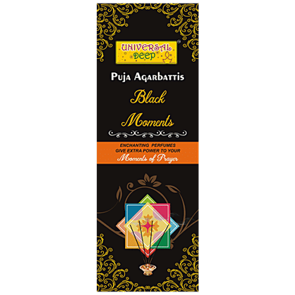 Universal Deep Puja Agarbattis Incense Sticks Black Moments - Enchanting Perfumes For Prayer, Extra Power, 69 Sticks Universal Deep Puja Agarbattis Incense Sticks Black Moments - Enchanting Perfumes For Prayer, Extra Power, 69 Sticks