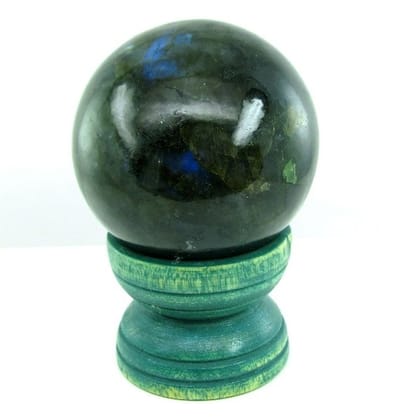 1995CT 63mm Natural Labradorite Gemstone Sphere Crystal Ball Healing