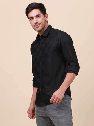 Black Check Pocketless Shirt-S