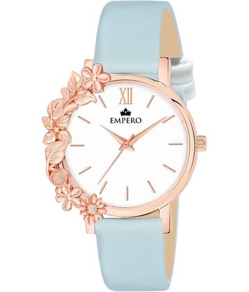 EMPERO Light Blue Leather Analog Womens Watch