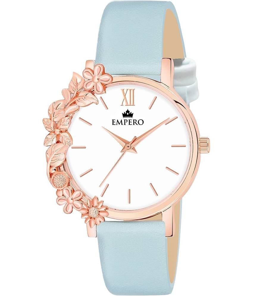 EMPERO Light Blue Leather Analog Womens Watch