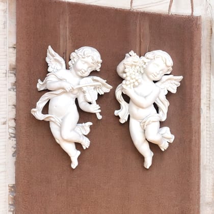 Wall Hanging Angels Polyresin Classic Showpiece for Home Décor H – 31 cm-Poly Resin