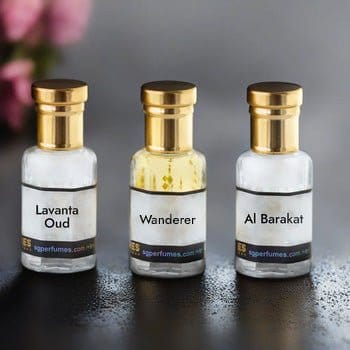 3 pcs Arabic Attar Set Lavanta Oud, Wanderer, Al Barakat 12ml Each-12ml