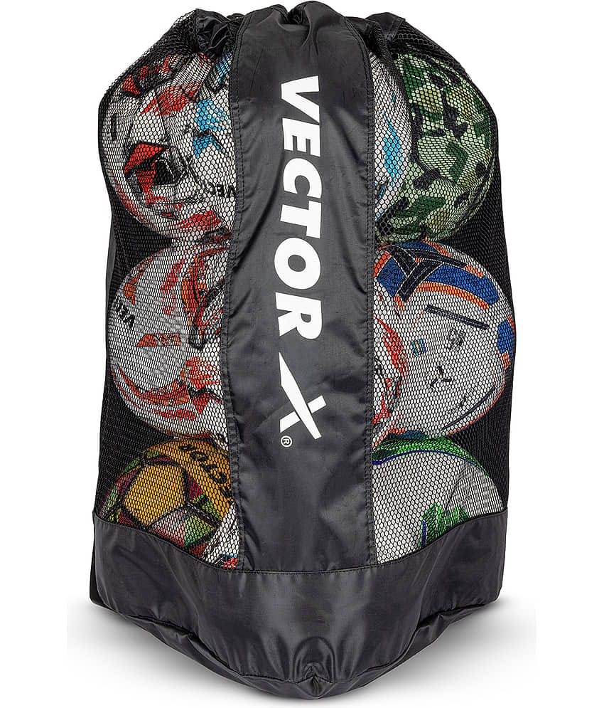 Vector X  Polyester and Mesh Football Carrying Bag for 9 Balls (Black)