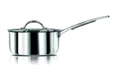 Stahl Triply Stainless Steel Artisan Saucepan - Premium Cooking Performance (Size - 14cm/1.1ltr) by Mahavir Home Store Stahl Triply Stainless Steel Artisan Saucepan - Premium Cooking Performance (Size - 14cm/1.1ltr) by Mahavir Home Store