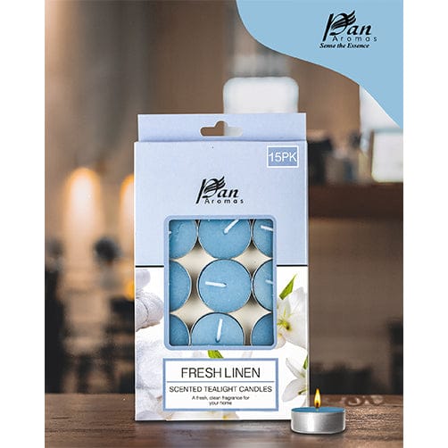 15-Pack Scented Tealight Candle - Fresh Linen-Fresh Linen