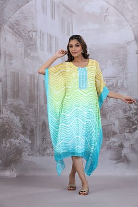 Sunset Dreams Ombre Kaftan-BLUE / XXL