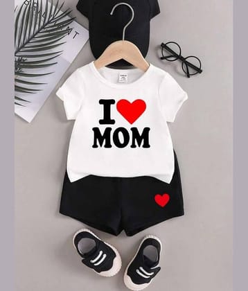 MUSNAHGARMENTS Pack of 1 Baby Boys Cotton T-Shirt & Shorts Set ( White )