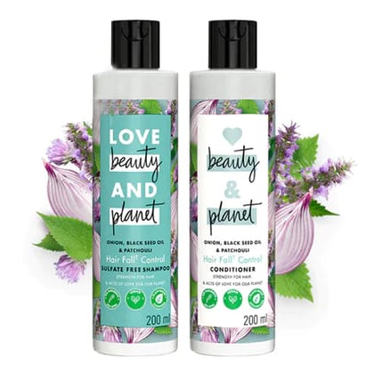 Shampoo & Conditioner Combo - Onion, Black Seed & Patchouli Hairfall Control - (200ml + 200ml)