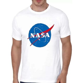 HIT SQUARE White Pure Cotton Round Neck Printed For Men