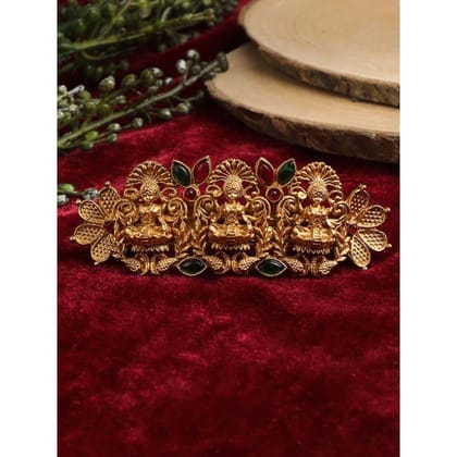 Women Gold-Toned Beaded French Barrette