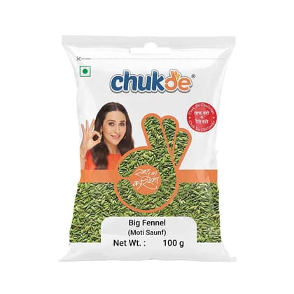 Chukde Spices Moti Saunf (Big Fennel Seeds) 100g pack of 3