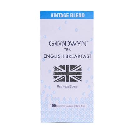 Goodwyn English Breakfast Black Tea (100 Tea Bags) | From Own Tea Estates | 100% Natural | Plastic Free Tea Bags | Low Caffeine Non Bitter | Rich in Antioxidants