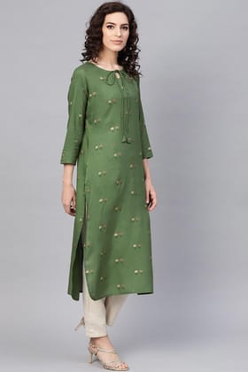 Women Green Color Printed Fancy Kurti VCK1164 Women Green Color Printed Fancy Kurti VCK1164