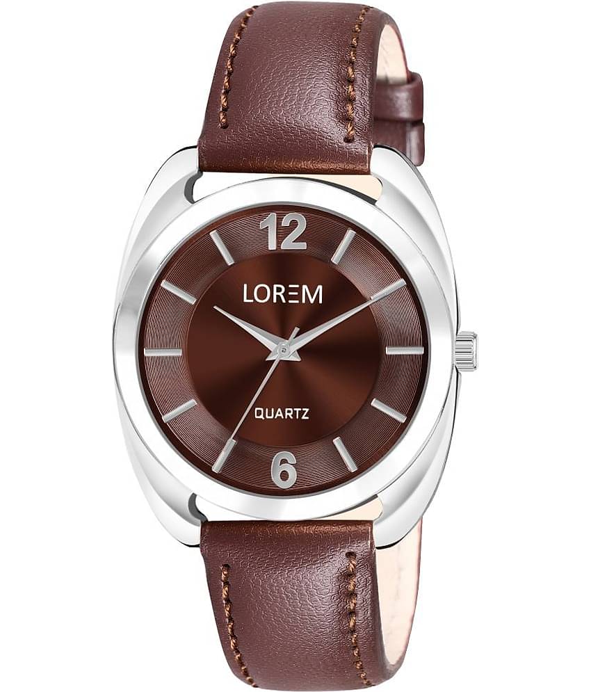 Lorem Brown Leather Analog Womens Watch