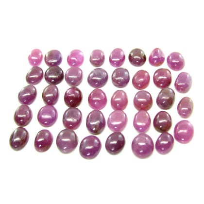 56.9Ct 32pc Lot 8X6mm - 8.8X6.7mm Natural Ruby Oval Cabochone Gemstones