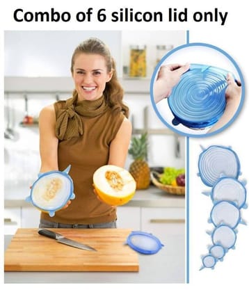 NYALKARAN Silicone Stretch Lids Flexible Covers for Rectangle Round Square - Bowls Dishes Plates Cans Jars Glassware and Mugs Cover (Color May Vary)