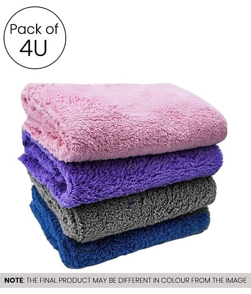 PROGIENCE Multicolor 250 GSM Microfiber Cloth Cleaning Cloth For Automobile Car accessories (Pack Of 4) 30x30 cms