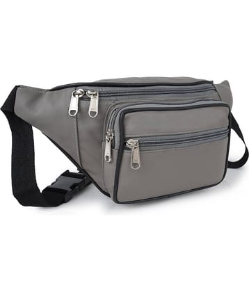 CIMONI Travel Waist Bag Leather Grey Waist Pouch
