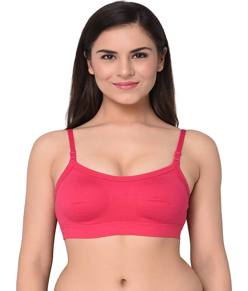 Elina Cotton Racerback bra - Pink