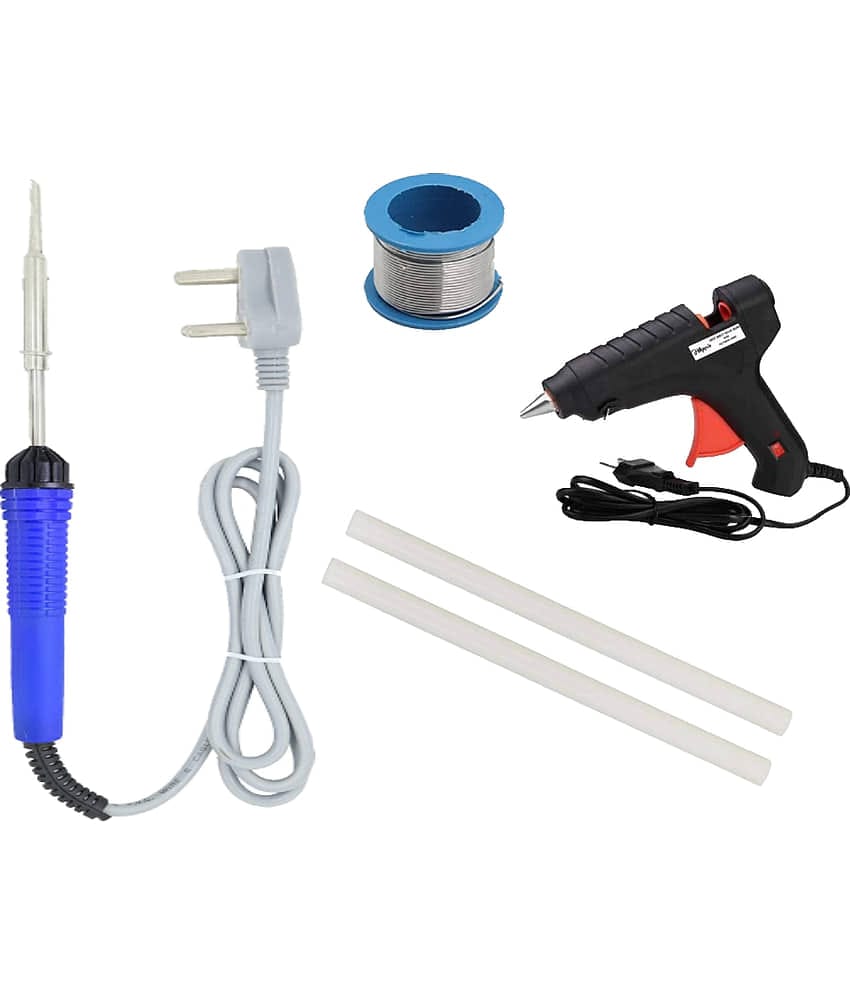 ALDECO: ( 5 in 1 ) Soldering Iron Kit contains-Blue Iron, Wire, glue, Gun, 2 Glue, Stick