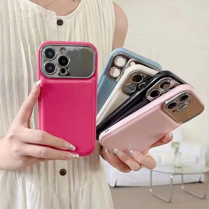 Electroplated Air Cushion iPhone Candy Colors Soft Case-iPhone 13 / Beige