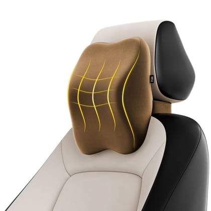 Frido Ultimate Car Neck Rest Pillow – Memory Foam Support for Comfortable Driving-Premium Tan