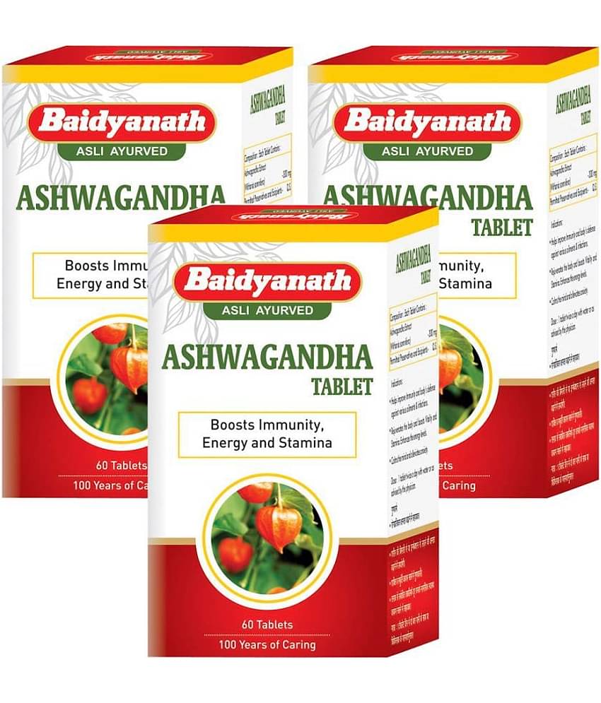 Baidyanath Ashwagandha Tablet 60 no.s Pack of 3