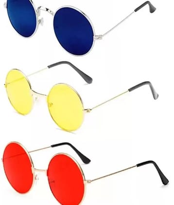Elligator Multicolor Round Sunglasses ( Pack of 5 ) - Medium