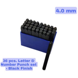 Scorpion Number Punch Set 5/32 - (4 mm) Hardened Steel/Metal Die Jewelers with Case