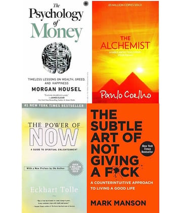 Combo of 4 Books (The Psychology of Money +Alchemist+ Power of Now+The Subtle Art) (English,Paperback)