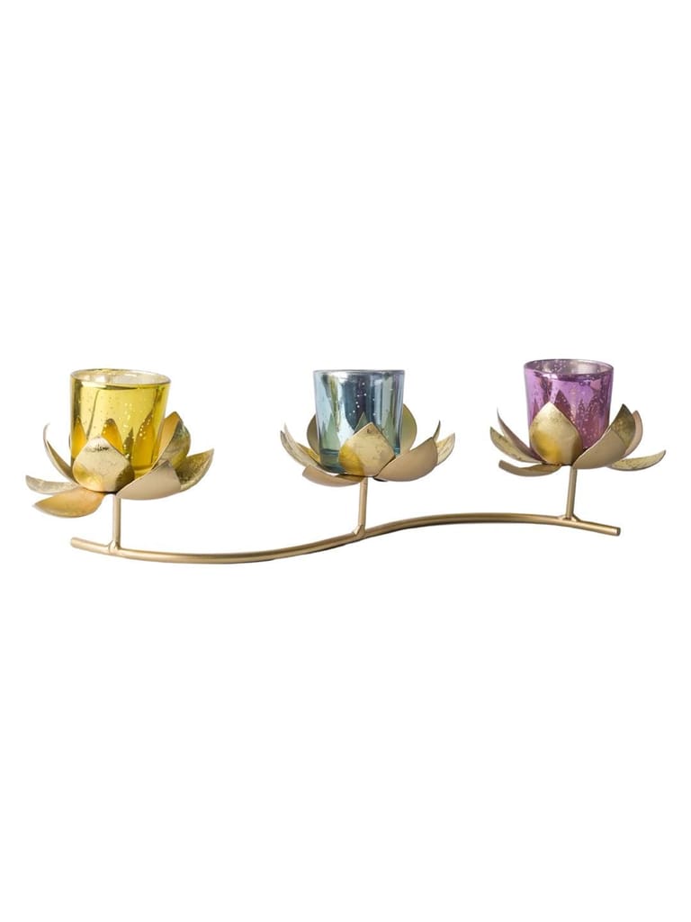 3 Lotus Mercury Votive Candle Holder for Table