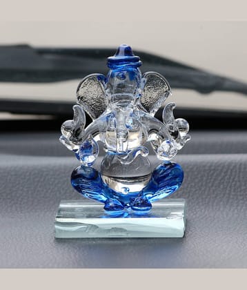 eCraftIndia Blue-Toned Textured Ganesha Figurine Showpiece
