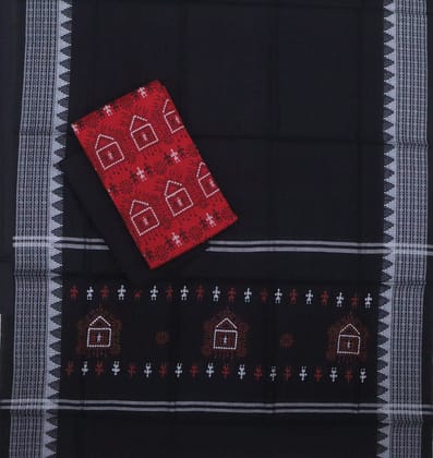 American Red Tribal Design Bomkai Dress Set American Red Tribal Design Bomkai Dress Set