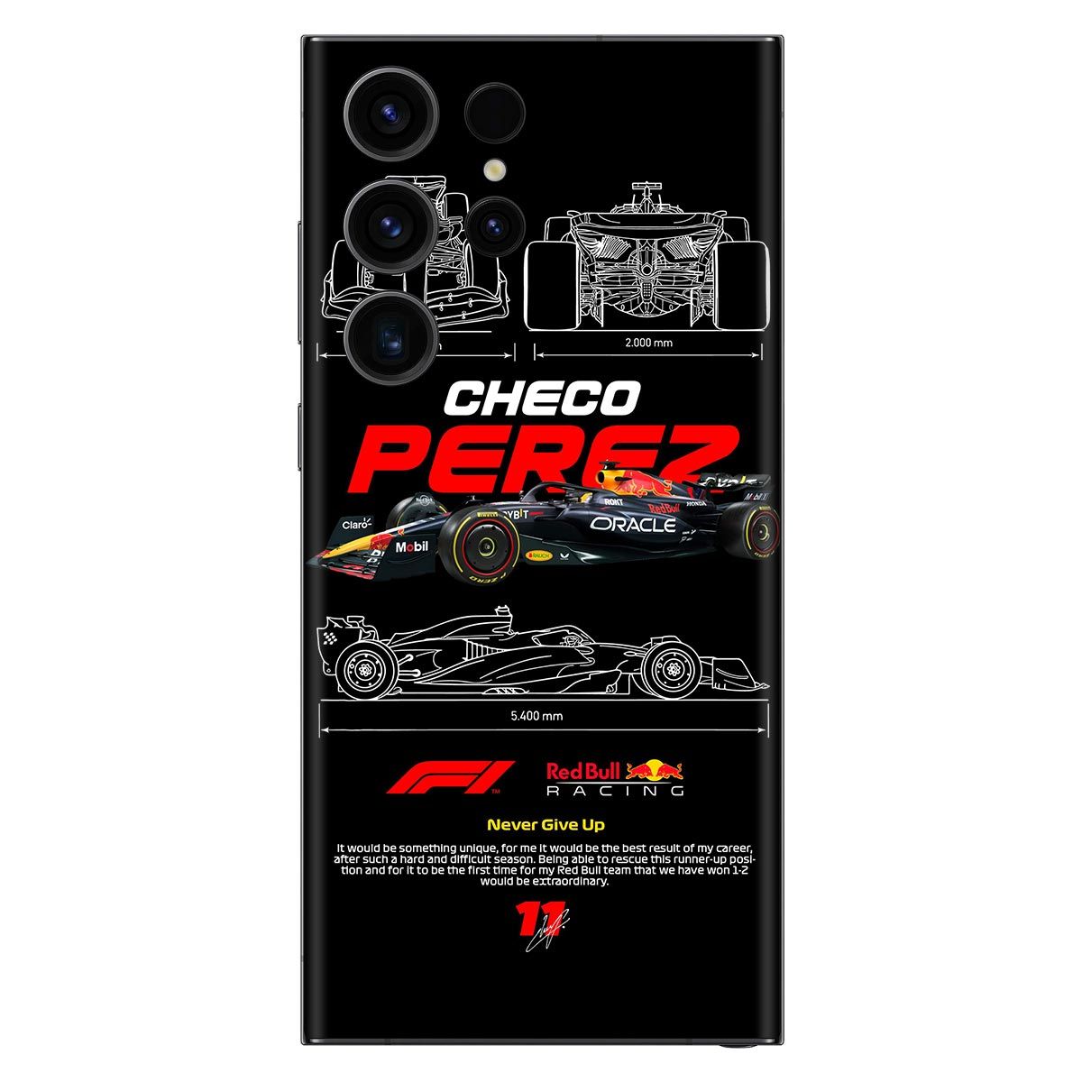 Never Give Up Black Mobile Skin Never Give Up Black Mobile Skin - Default Title