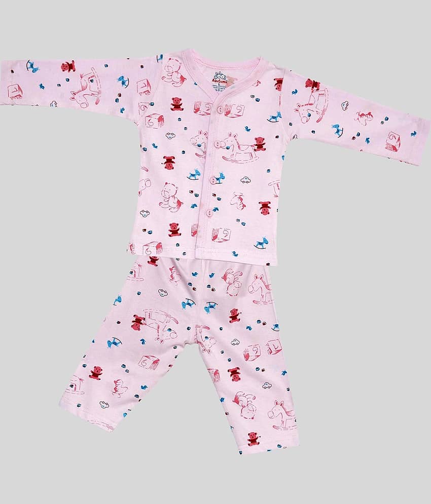 Aatumn Kids Wear Pack of 1 Baby Boys 100% Cotton Tops & Bottoms Sets ( Multi )