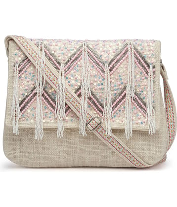 Anekaant Sling Bag Cotton Set of 1 ( Off White )